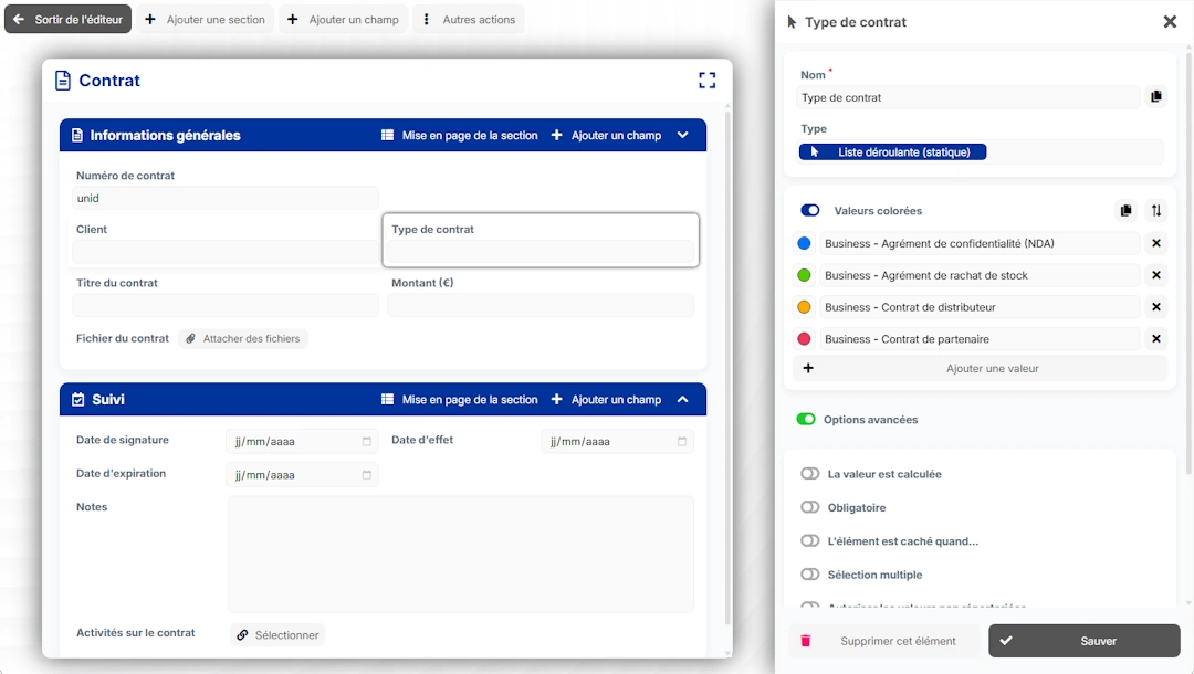 Screenshot of the Airprocess form designer